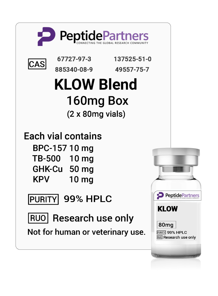 KLOW Blend: BPC-157/TB-500/GHK-Cu/KPV (80mg vials) - Peptide Partners